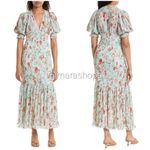 Bytimo Plissé Floral Maxi Dress Blue Size M Photo 1