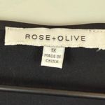 Rose + Olive  Top Women's 1X Plus Black White Lace Floral‎ V-Neck 3/4 Sleeve Boho Photo 5