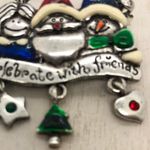 Christmas Brooch Snowman Santa Claus Angel Silver Photo 2