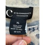 C by Bloomingdale's Cashmere Toile Crewneck Sweater Blue Cream Size XL Photo 6