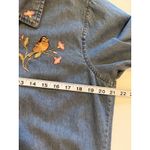 Isaac's Designs Denim Shirt Birds Women's L Embellished Button Photo 8