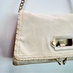 Nanette Lepore Vintage Beige Leather Shoulder Bag Envelope Purse Chain Strap Photo 5