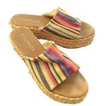 Coconuts  Canvas Stripe Woven Platform Espadrille Mule Sandals Women’s Size 9 Photo 0