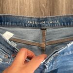 American Eagle  Outfitters Blue Highest Rise Baggy Jeans Size 16 Straight Leg Photo 2