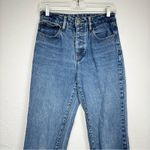 Brandy Melville John Galt Straight Leg Jeans Womens M Blue High Rise Raw Hem Photo 1
