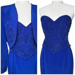 Oleg Cassini NWT Vintage 80s Black Tie 6 Skirt Corset Jacket Beaded Eveningwear Photo 2