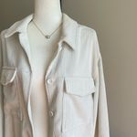 Stoosh White Corduroy Button-Up Shacket Size L Photo 1