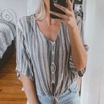 Harper Heritage Striped Tie Front Top Photo 1