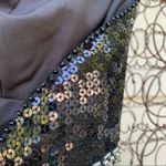 Mori Lee Y2K beaded sequin halter prom dress maxi gown teal black 5/6 Photo 11