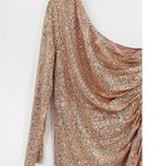 Elle Zeitoune Simone One Shoulder Sequin Dress Gold Size L Size L Photo 4