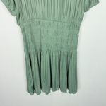 Current Air NWT  Gaia Smocked Mini Dress Elbow Sleeve Green Size Medium M NEW Photo 10