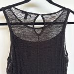 Eileen Fisher Beach Hemp Black Midi Shift Dress Lace Mesh Resortwear Size Large Photo 4