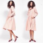 Kowtow Foundations Blush Pink Button Down Long Sleeve Pleated Dress Photo 8