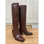 Loeffler Randall Lynn Snip Toe Croc Embossed Block Heel Boots Leather Sz 5.5 NIB Photo 2