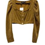 ZARA Corduroy Long Sleeve Crop Top, Size S, NWT Photo 10