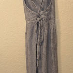Free People Navy and White Striped Jumpsuit overalls 0 Photo 0