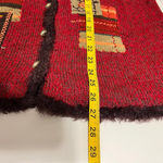 Vintage Granny Cardigan Sweater Burgundy Size 1X Embroidered Patchwork Fur Trim Red Photo 9