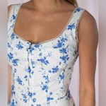 TIMELESS LONDON Elode Blue and White Midi Dress Size 12 Photo 1