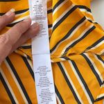 Boohoo  Stripe  Shirt Dress Sz 12 Mustard Preppy Fall Boho Oversize Drop Waist Photo 10