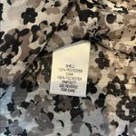 Elle Womens XS Blouse Short Sleeves Black White Gray V Neck Polyester Photo 4