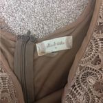 Altar'd State  Gold Beige Floral Shimmer Lace Sleeveless Dress Photo 3