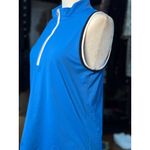 NEW KINONA Womens Size S Blue White Black 1/4 Zip Sleeveless Polo Golf Top Photo 4