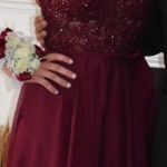 La Femme Maroon Long Dress Photo 2