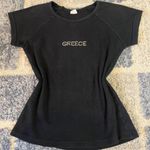 Y2K 2000s Black Greece Gem Rhinestones Women's Top Size M Size M Photo 2