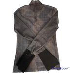 ZARA Shear Plaid Long Sleeve Top Size Medium Photo 2