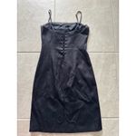 Vintage Dress Womens 2 Black Slip Satin Corset Whimsigoth 90s Romantic Punk Edgy Photo 3