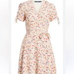 Ralph Lauren Polo Ditsy Floral Mini Wrap Dress Womens 4 Ruched Sleeve Casual Photo 2