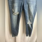 Judy Blue ‎ Skinny Fit Raw Hem Distressed Blue Jeans Sz 11/30 Stretch EUC! 0451 Photo 2