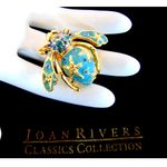 Joan Rivers VTG Gold STARFISH BEE PIN Brooch Gold Star Fish Blue Pave Crystal Photo 4