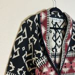 Vintage Flashback‎ Retro 80s 90s Southwestern Aztec Tapestry Cropped Jacket Black Size M Photo 2