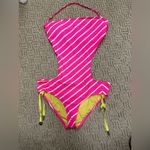 Juicy Couture  neon pink/white bandeau monokini one piece swimsuit Photo 1