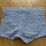 H&M Navy Blue & White Striped Shorts, Women’s Size 8 - Cuffed White Shorts Photo 6