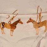 Wild Bryde Gold Toned Horse Earrings Photo 4