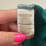 We The Free Free People Embroidered Waffle Knit Teal Boho Long Sleeve Womens Size Medium Photo 5