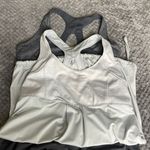 Old Navy  TWO Gray Racerback Sports Bra Criss Cross Back Size Small EUC #4293 Photo 0