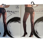 Natori  Marylin Sheer Tights Nude Black Size S Floral Detail Set of 2 Photo 0