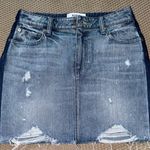 Pistola  Distressed Curved Ripped Hem Distress‎ Denim Skirt side stripe Size 28 Photo 0
