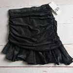 ZARA  Women’s Asymmetrical Mini Skirt with Ruching Sz M Photo 3