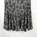 Michael Kors Sz 10 Midi Skirt Trumpet Black Gray Lace Print Flare Whimsigoth 195 Photo 8