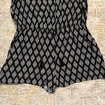 Mossimo Printed Sleeveless Romper with Tassel Drawstring White Size XXL Photo 2