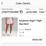 Lululemon Vitapink Lulu Tennis Skirt Photo 1