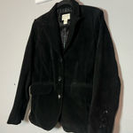 st. john's bay Washable Suede Blazer Jacket Black Button Front Size Medium Photo 0