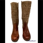 Paris Blues Pull On Leather/Canvas Studded Boots Photo 3