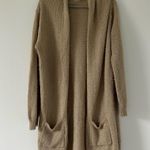 Wooden Ships Tan Brown Knit Mohair Open Long Cardigan M/L Photo 0