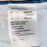 American Eagle  Mom Straight Jean Plaid Patch Sz 6 Photo 4