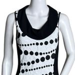 Joseph Ribkoff ‎ Dress Womens 8 Black White Panel Sheath Polka Dot Sleeveless Fun Photo 3